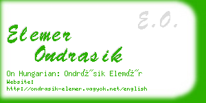 elemer ondrasik business card